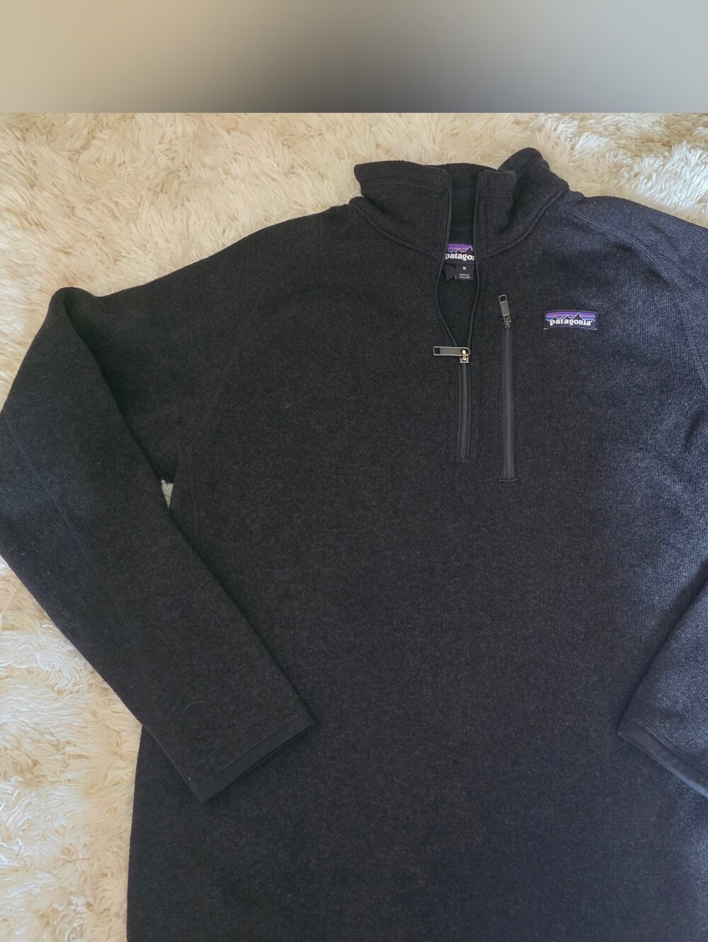 Patagonia Men's Charcoal Heather Gray Better Sweater 1/4 Zip Fleece Pullover Med